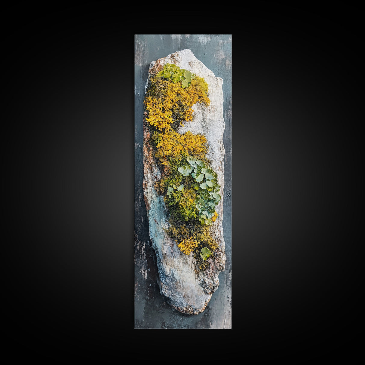 Botanical Art, Framed Canvas Print, wabi sabi art, sage green wall art, whimsical art, minimalist art, long narrow wall art, rustic decor