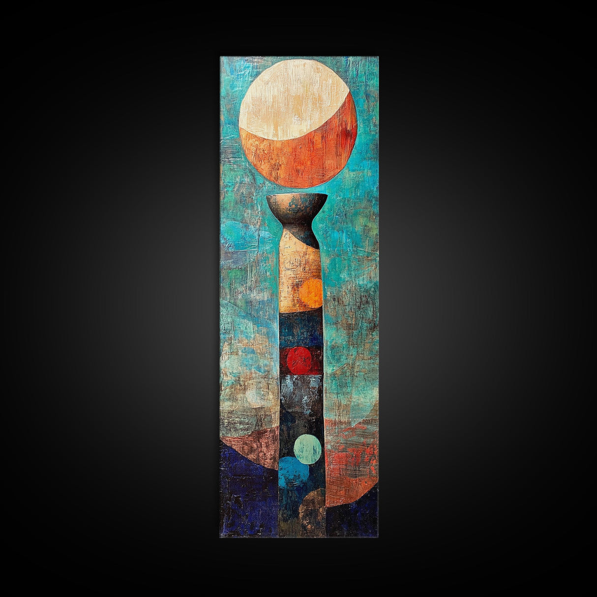 Abstract Moon, geometric wall art, wabi sabi art, sacred geometry wall art, zen wall art, abstract decor, modern painting