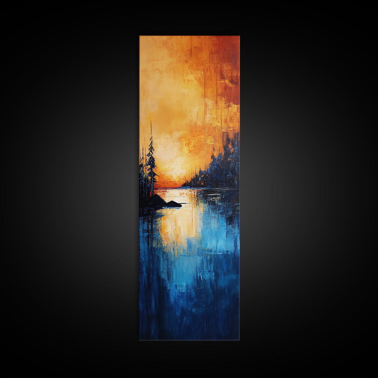 Fiery Sunset, Moody Landscape, Wabi Sabi Art, Rustic Wall Art, Southwest Art, Above Bed Wall Art, Extra Wide Art