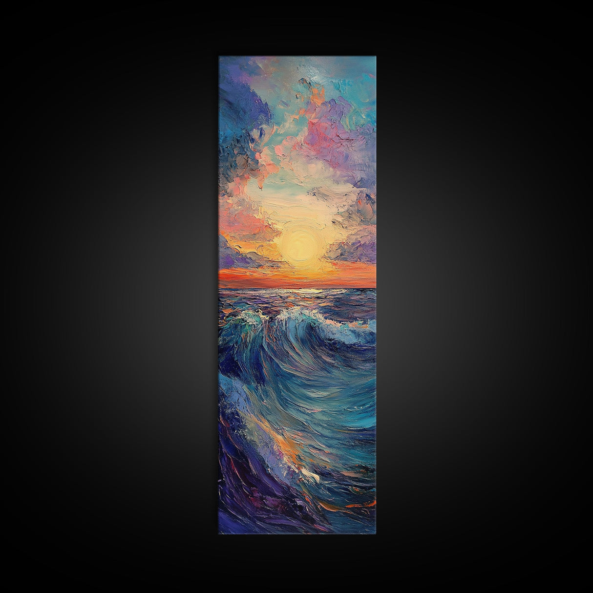 Ocean Wave, Coastal Wall Art, Seascape Painting, Surf Wall Art,Extra Wide Art, Bedroom Art, Framed Canvas Print