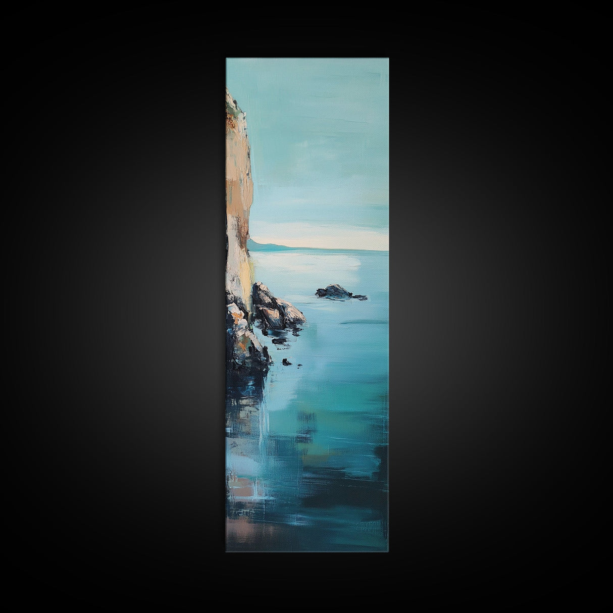 Cliffs and ocean, coastal landscape art, Ireland painting, seascape painting, nautical wall art, minimalist art, canvas print