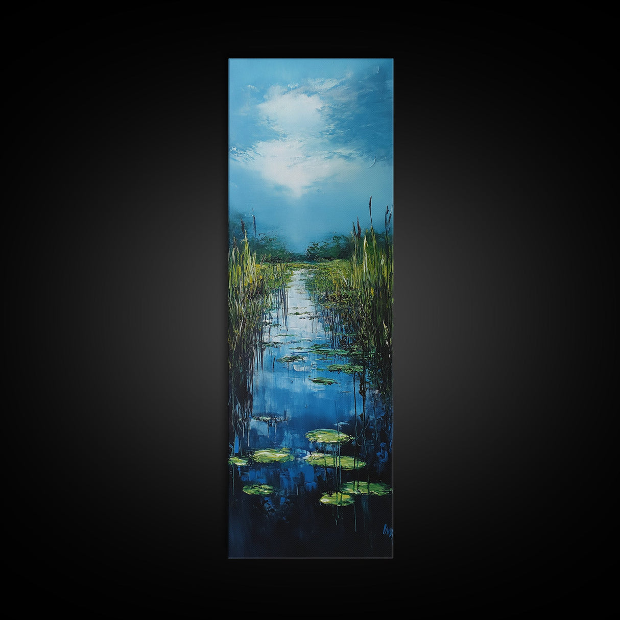 Marsh Painting, Coastal Landscape, Canvas Print, Lake Tahoe Art, Rustic Wall Art, Above Couch Art, Vertical Wall Art