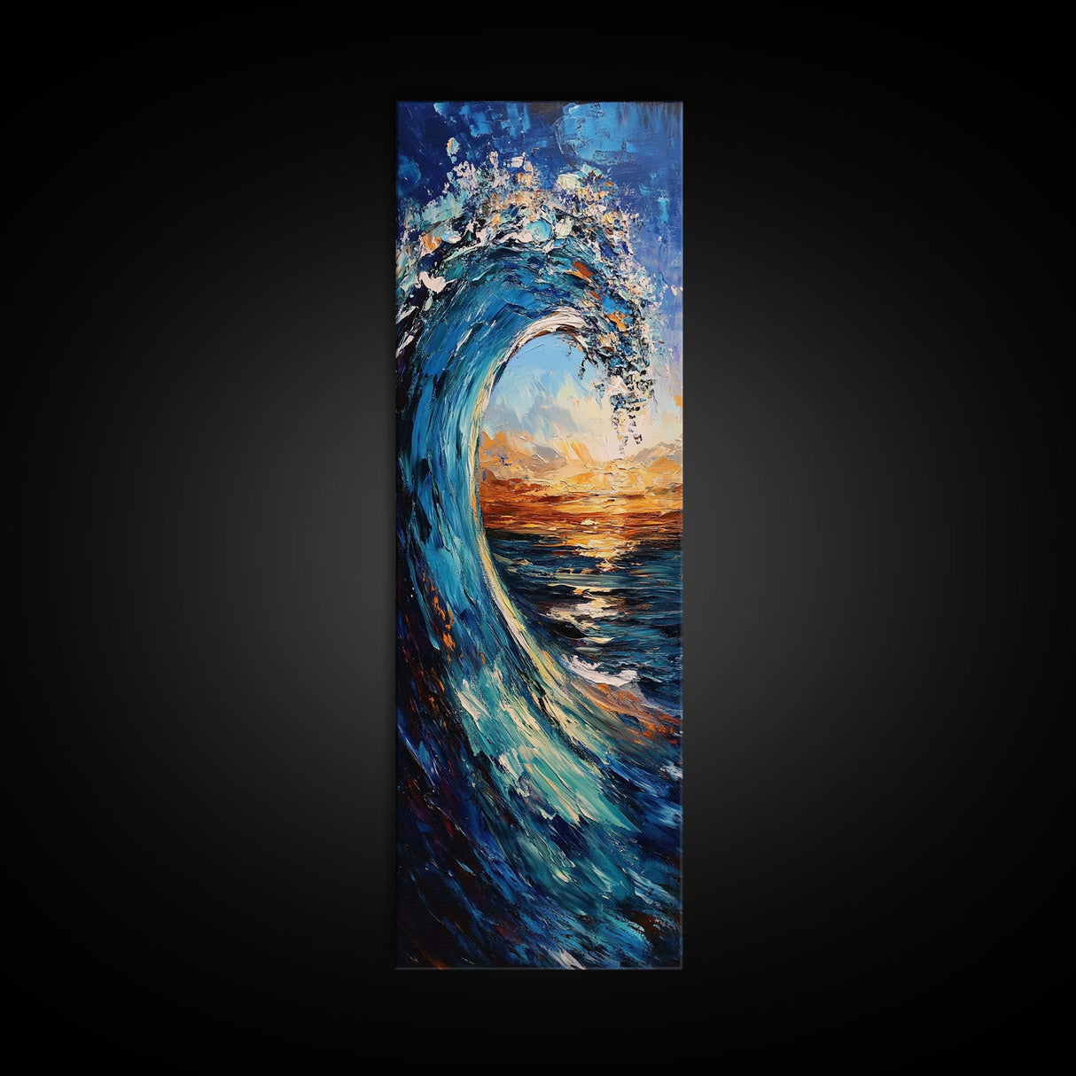 Ocean Wave, Seascape Art, Canvas Print, Nautical Decor, Coastal Painting, Blue and Green Wall Art, Surf Inspired Art