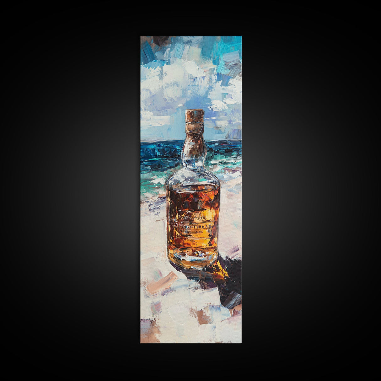 Whiskey Bottle, Espresso Martini Wall Art, Cocktail Art, Moody Art, Rustic Art, Gift Idea for Him, Framed Canvas Print, Bar Wall Art