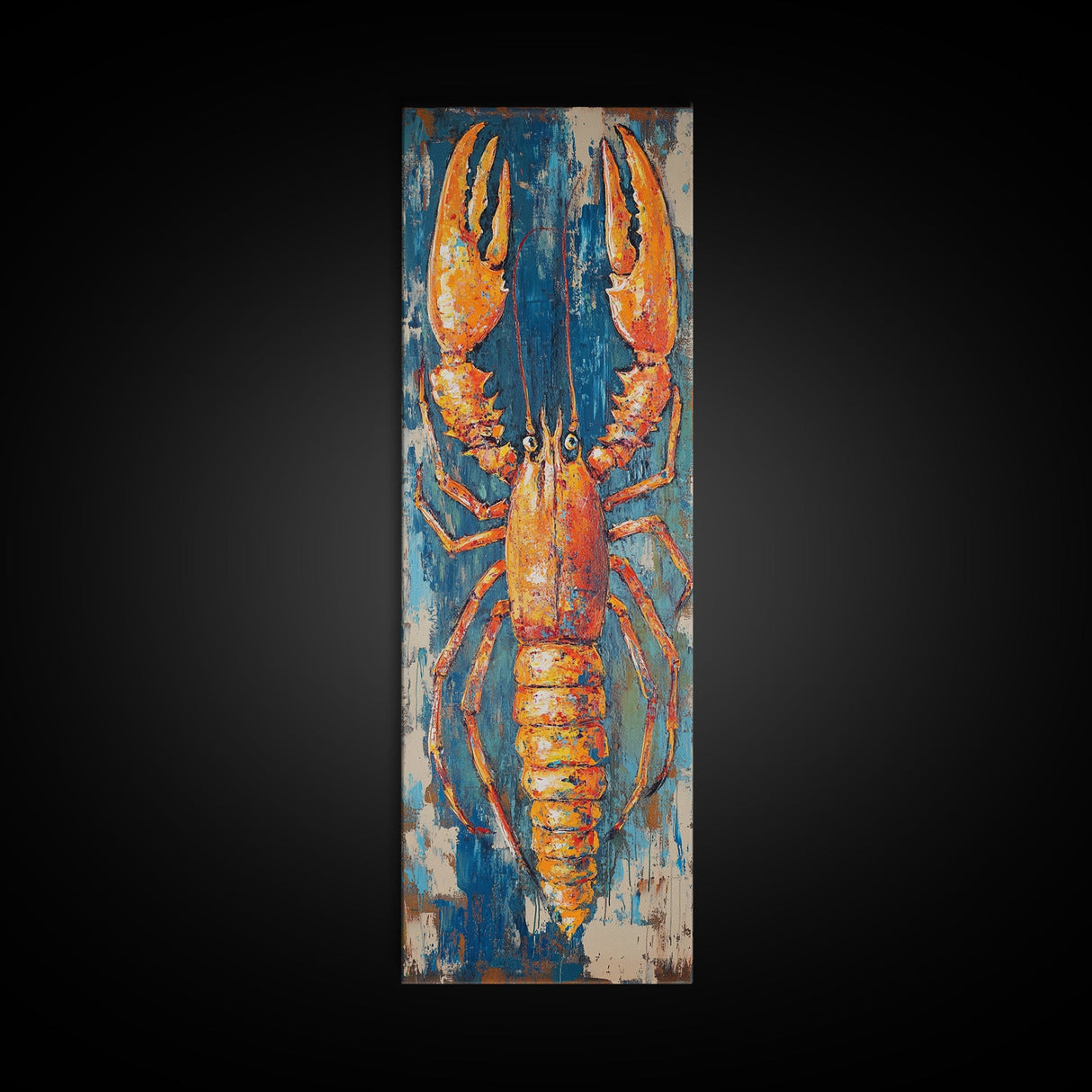 Lobster Painting, Coastal Wall Art, Nautical Decor, Seafood Art, Framed Print, Rustic Wall Art, Farmhouse Art, Kitchen Wall Art