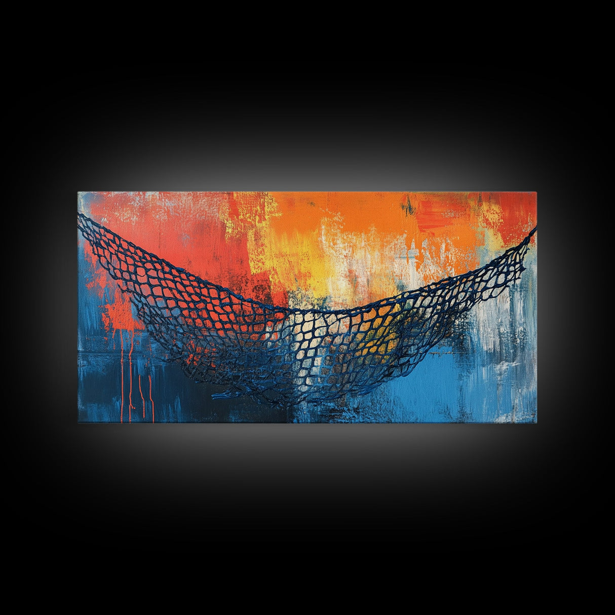 Fisherman’s Net, nautical decor, textured art, abstract painting, ocean painting, southwest wall art, Canvas Print, coastal painting