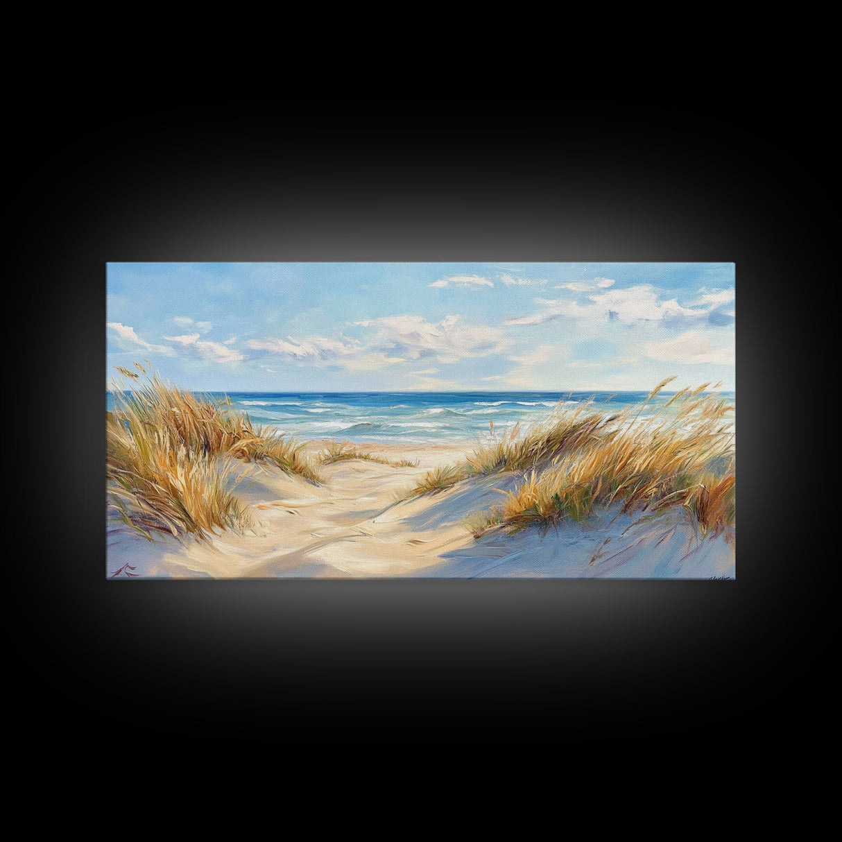 Beach Dunes, Coastal Painting, Nautical Wall Art, Canvas Print, Seascape Painting, Coastal Decor, Above Bed Wall Art, Farmhouse Art