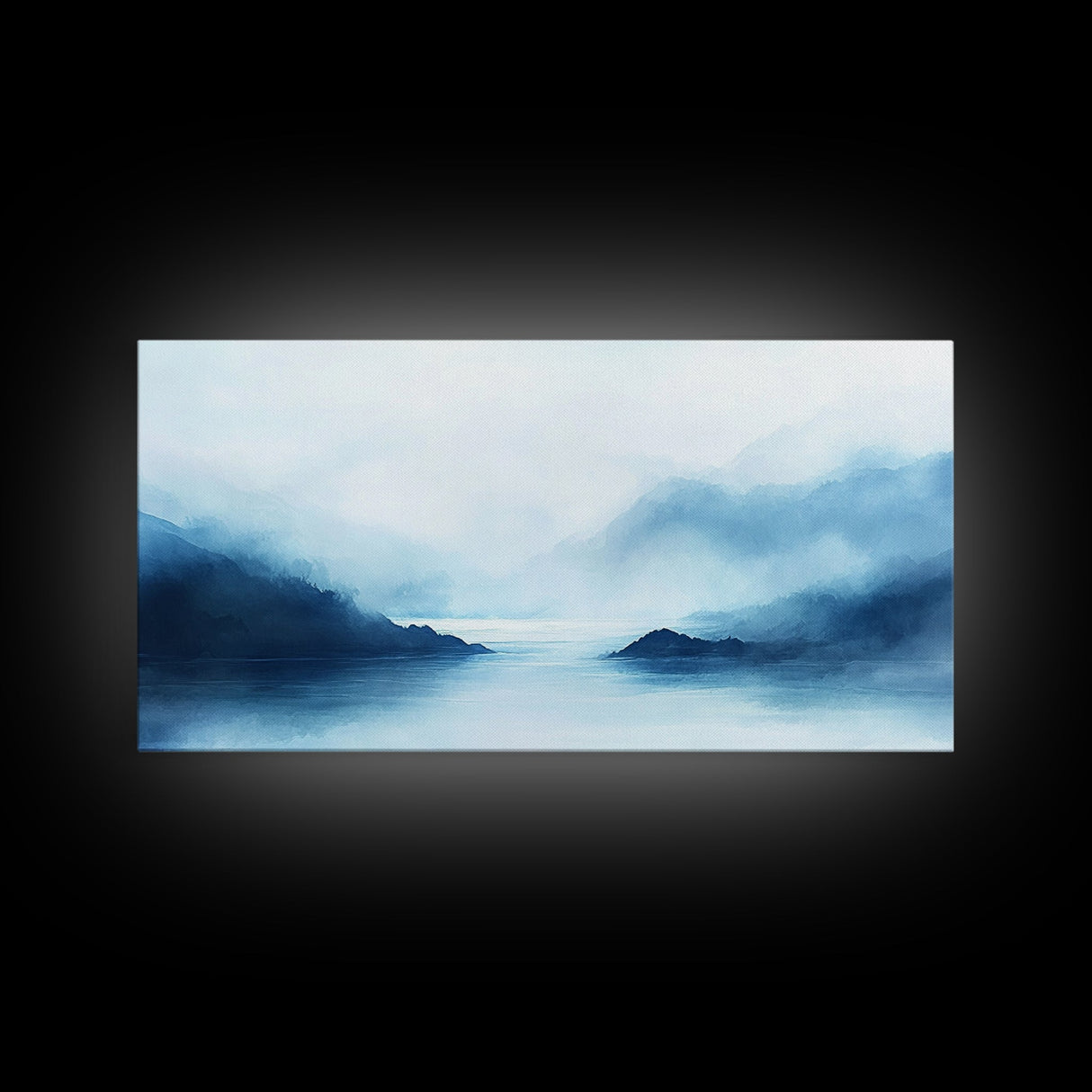 Misty Mountains, Moody Landscape, Lake Tahoe Art, Wabi Sabi Art, Extra Wide Wall Art, Coastal Wall Art, Canvas Print, Bedroom Art