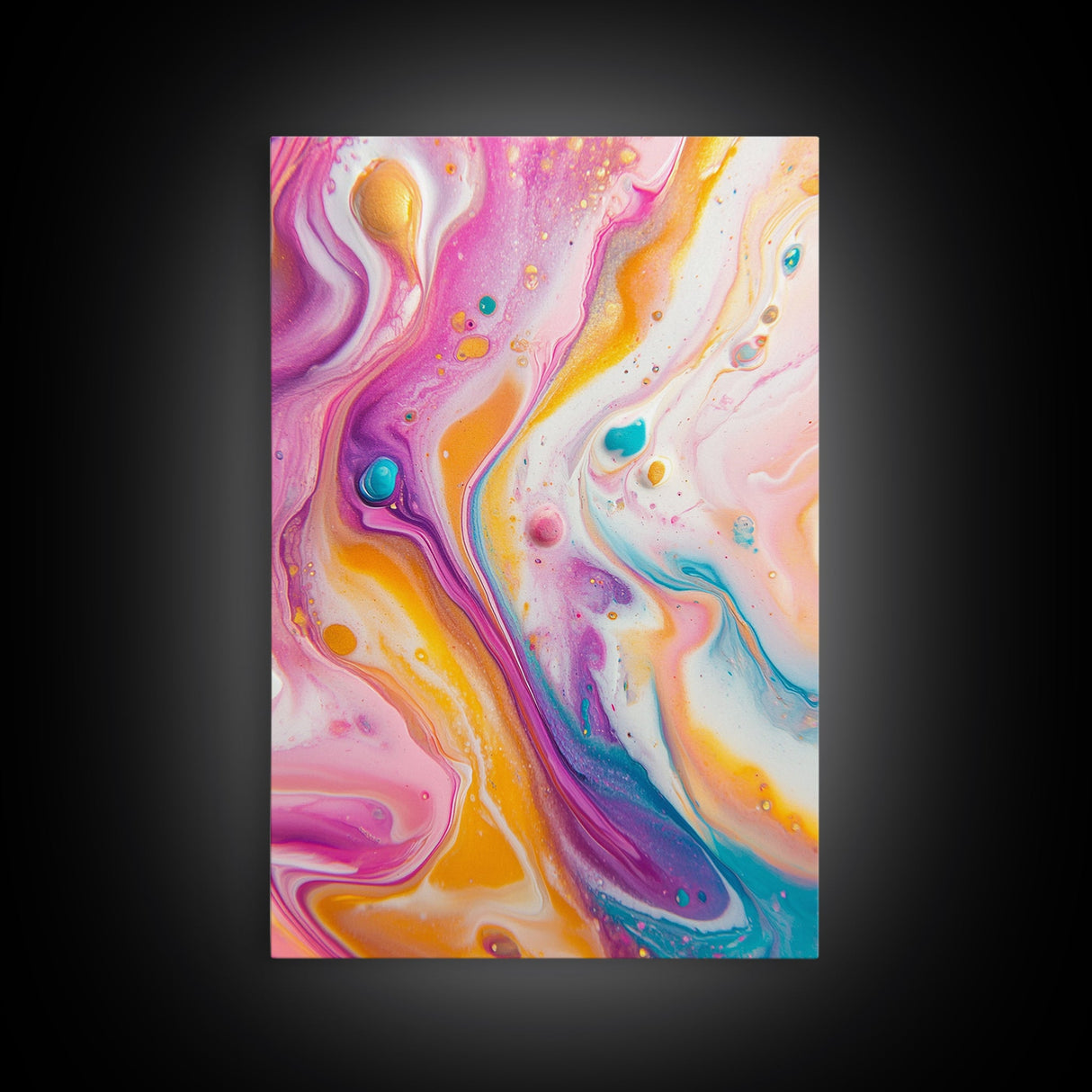 Fluid Art Painting, Psychedelic Wall Art, Colorful Abstract Art, Trippy Art, Bedroom Wall Art, Canvas Print, Swirl Paint Decor