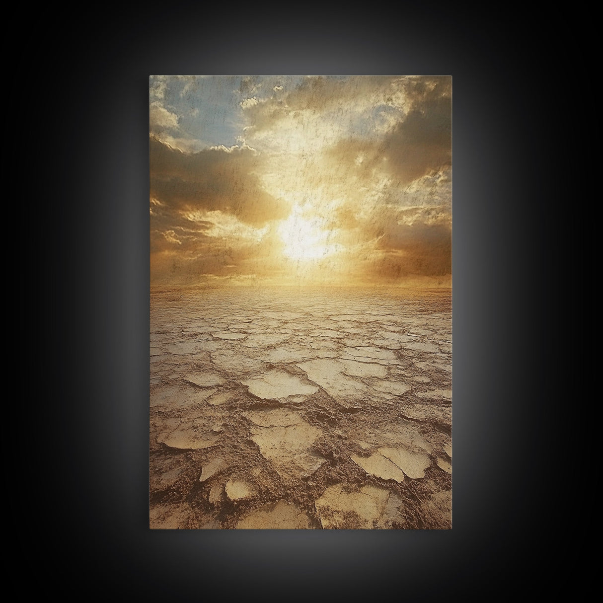 Golden Desert Sunrise Canvas Print, Southwest Wall Art, Nature Photography, Minimalist Landscape Art, Earthy Home Decor, Living Room Art