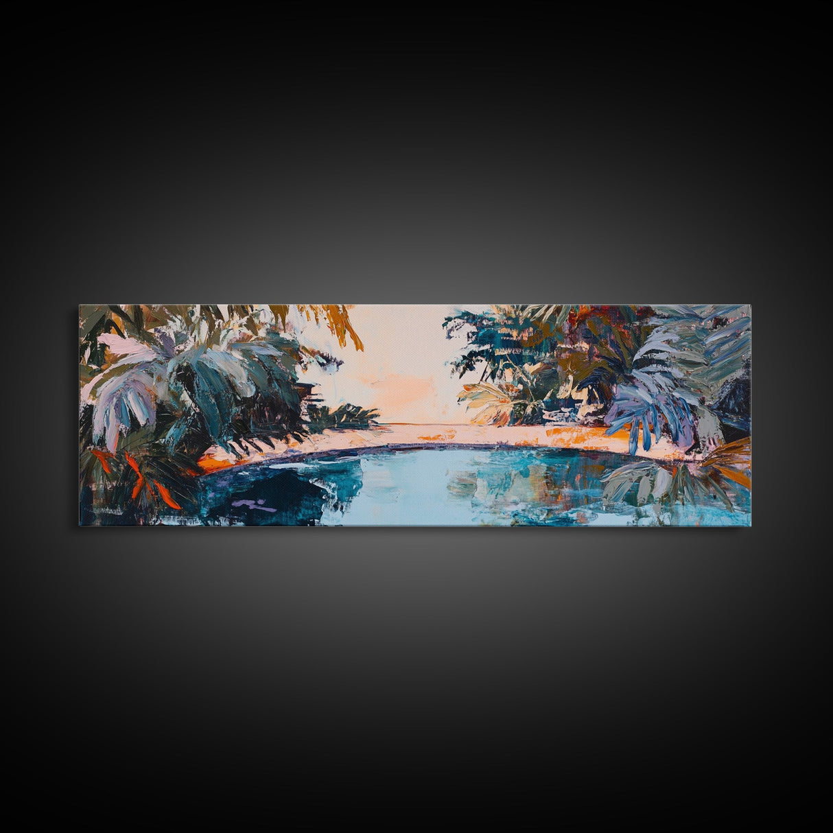 Exotic Palm Oasis Canvas Print Tropical Paradise Wall Art Boho Beach Decor Relaxing Home Accent Bedroom Living Room Gift