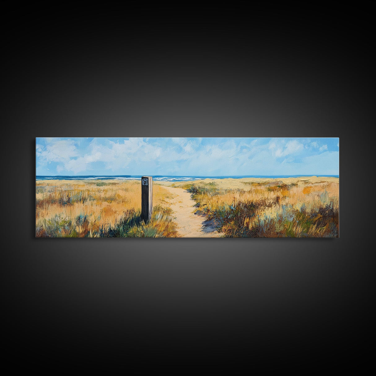 Sandy Path, Coastal Scene, Beach Landscape, Canvas Print, Nautical Wall Art, Summer Home Decor, Relaxing Art, Living Room Art