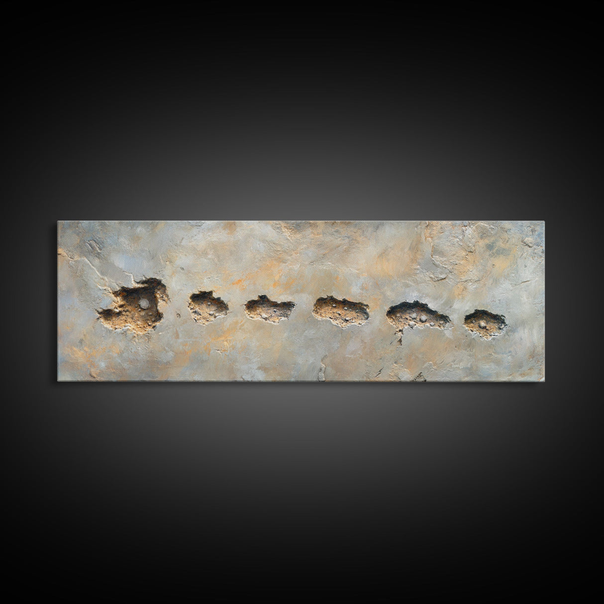 Rustic Fossil Texture Framed Canvas Print Earthy Neutral Wall Art, Modern Abstract Rock Art, Unique Office or Living Room Decor