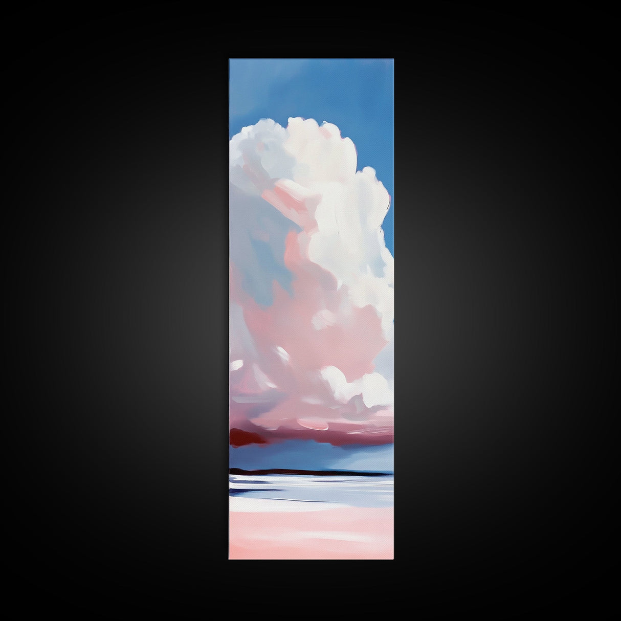 Cloudscape, Pink Sky, Soft Colors, Tranquil Atmosphere, Dreamy Home Decor, Boho Aesthetic, Bedroom Wall Art, Framed Canvas Print