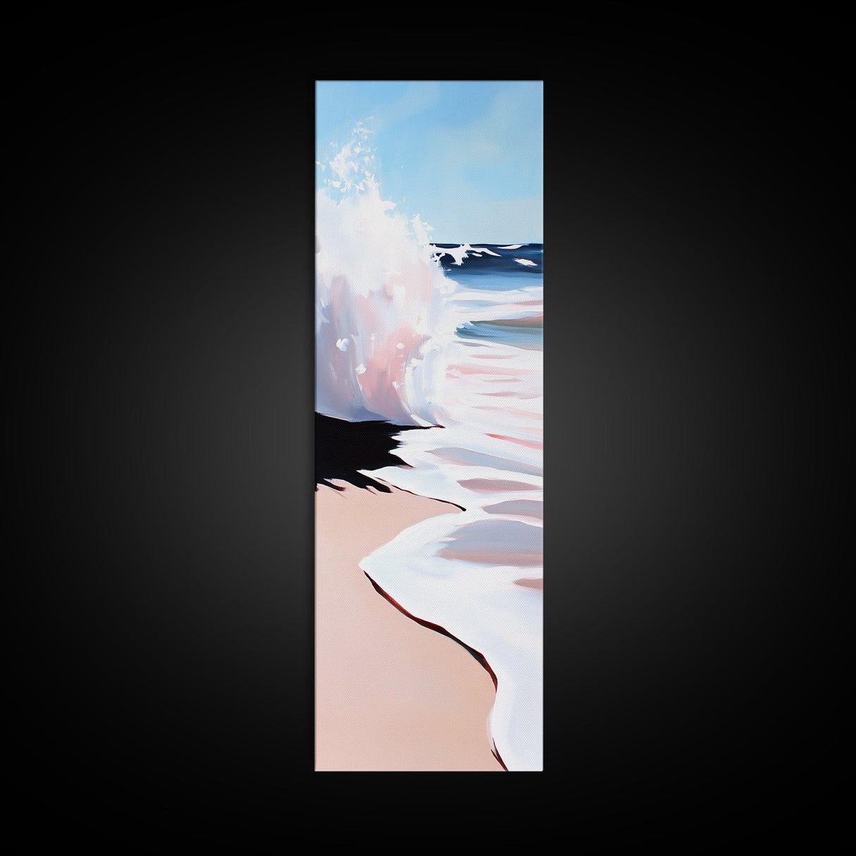 Ocean Wave, Seascape Art, Coastal Home Decor, Framed Canvas Print, Beach Aesthetic, Minimalist Water Art, Blue and White Wall Art