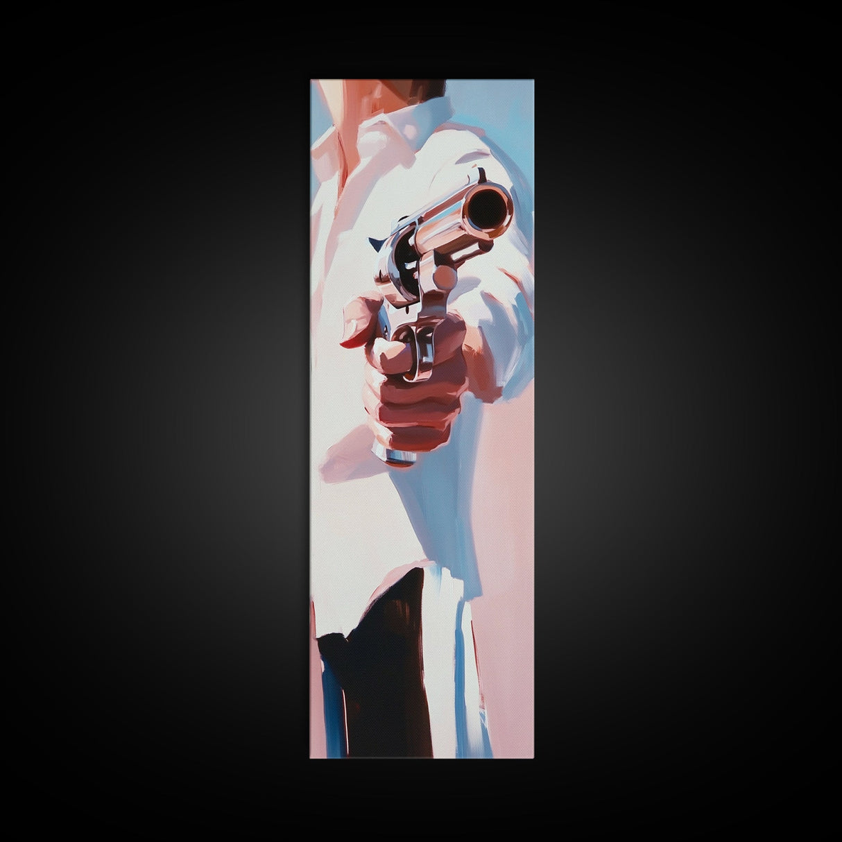 Gunman, Western Art, Framed Canvas Print, Modern Cowboy Wall Art, Masculine Office Decor, Dramatic Movie Scene, Pop Art Aesthetic