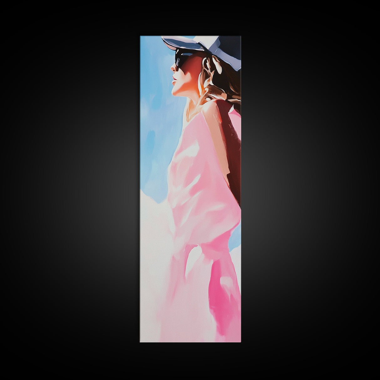 Sunlit Beauty, Feminine Portrait Art, Modern Minimalist, Fashion Wall Decor, Stylish Home Print, Canvas Print, Boho Aesthetic