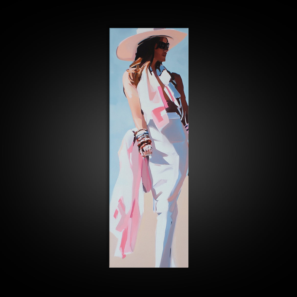 Western Chic, Cowgirl Art, Fashion Wall Art, Canvas Print, Boho Aesthetic, Stylish Home Decor, Minimalist Design, Modern Portrait