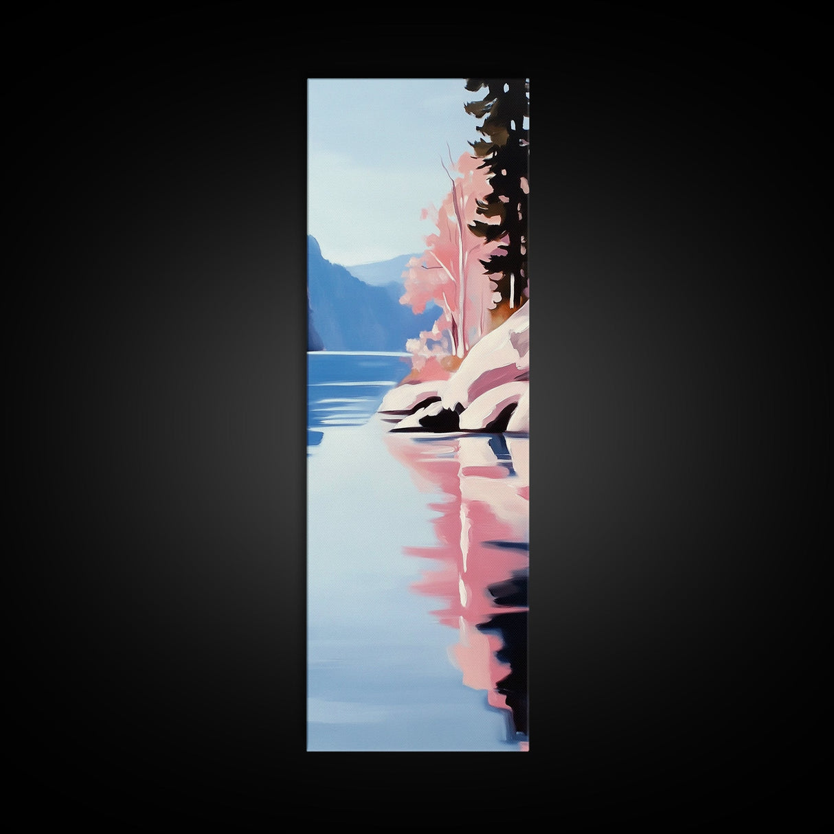 Lake Reflection Art, Serene Landscape, Nature Print, Framed Canvas Print, Minimalist Wall Decor, Living Room Art, Peaceful Aesthetic