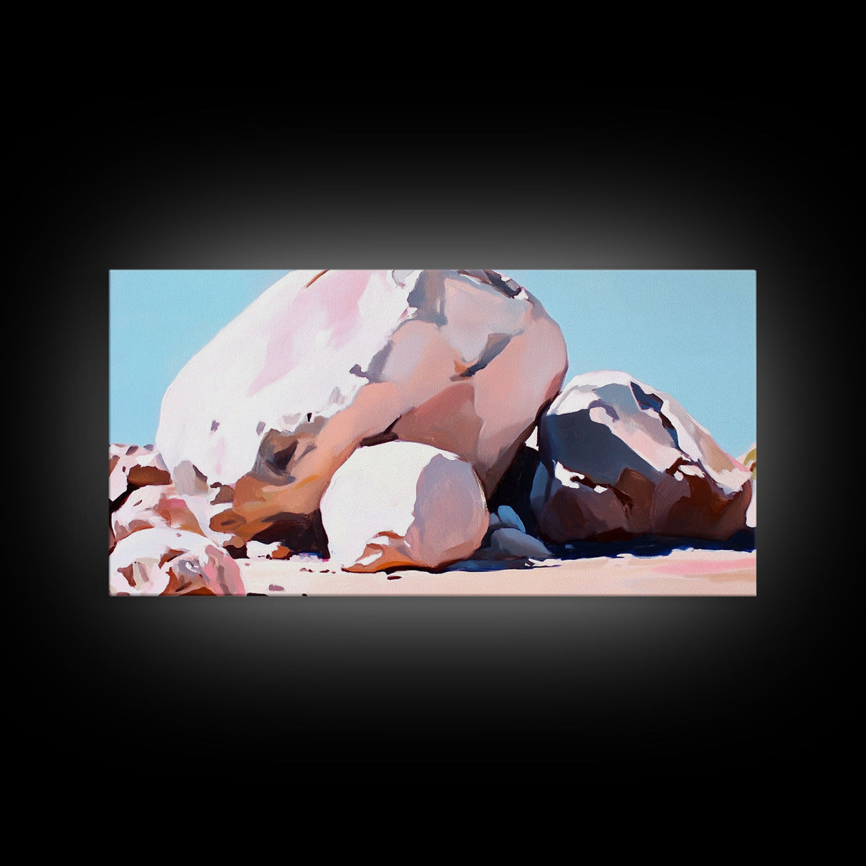 Rock Formations, Desert Landscape, Warm Neutrals, Canvas Print, Bohemian Wall Art, Modern Minimalist Decor, Earthy Tones, Bedroom Wall Art