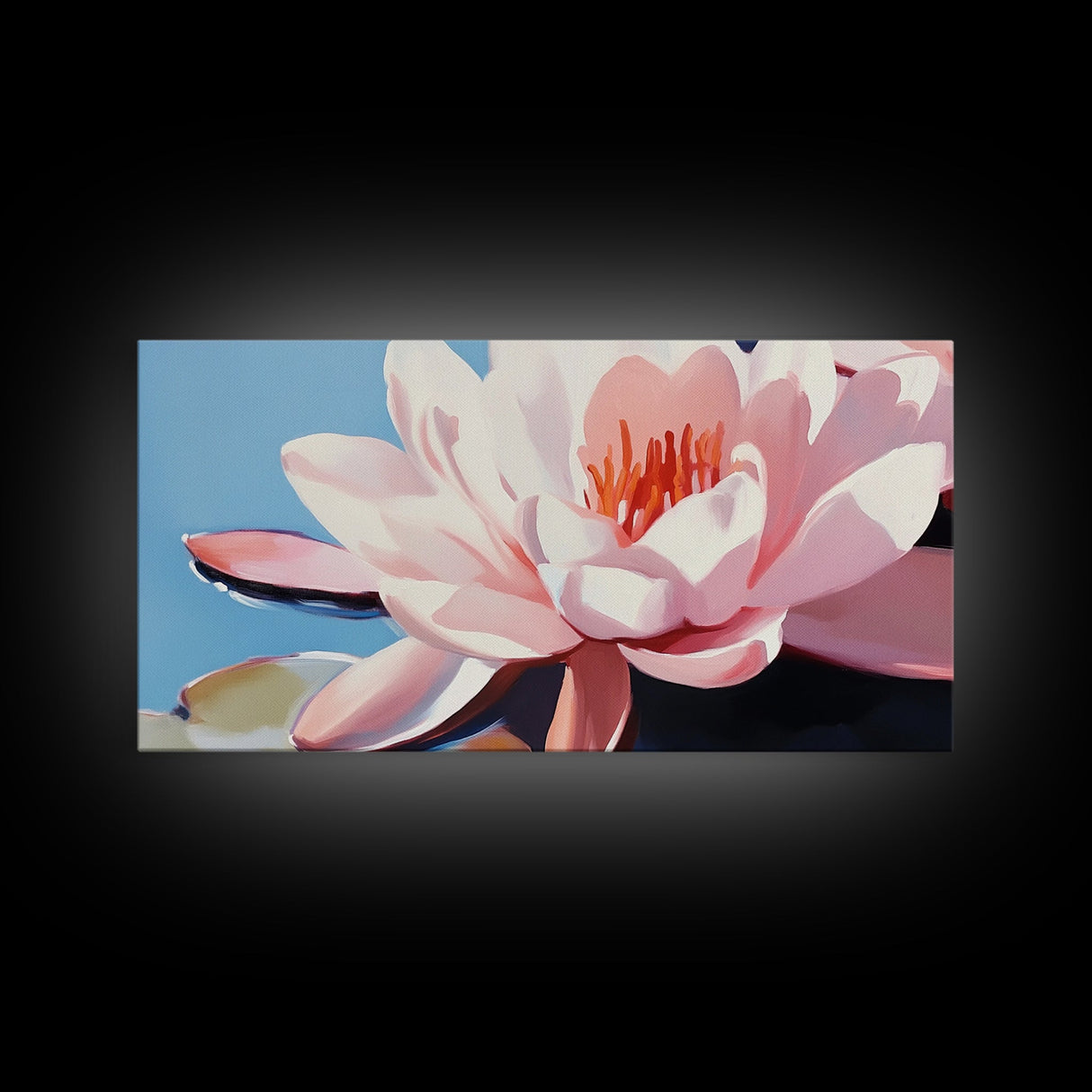Water Lily Bloom, Floral Wall Art, Zen Botanical Print, Minimalist Nature Decor, Modern Tranquil Art, Bathroom Canvas Print