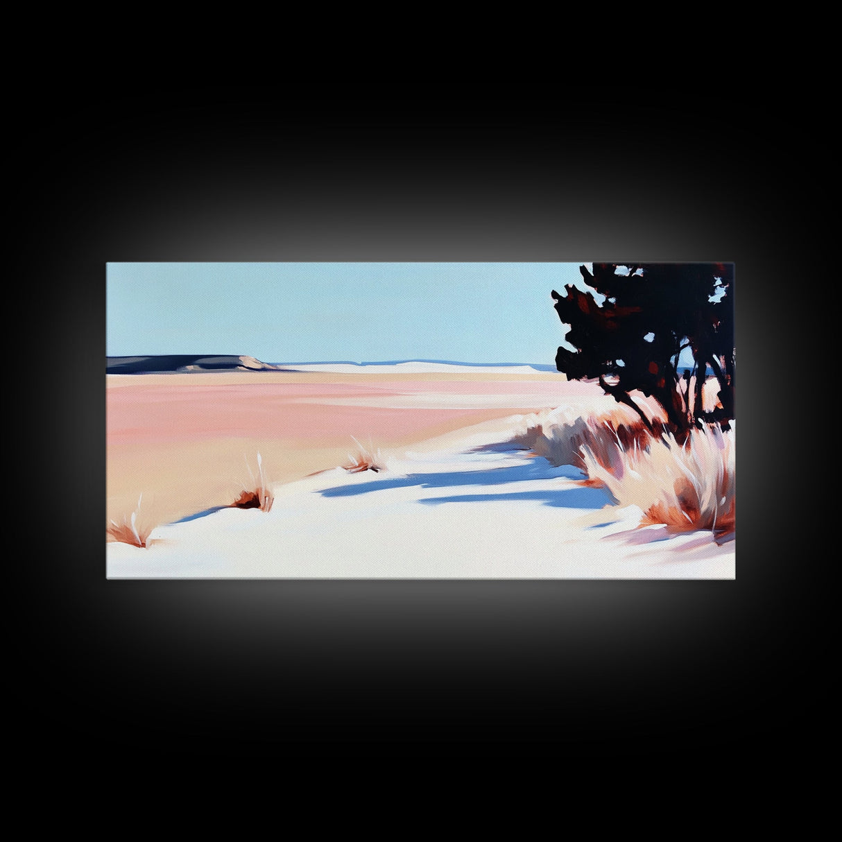 Desert Pathway, Minimalist Landscape Art, Warm Pastel Print, Earthy Aesthetic, Rustic Wall Decor, Bedroom Art, Canvas Print