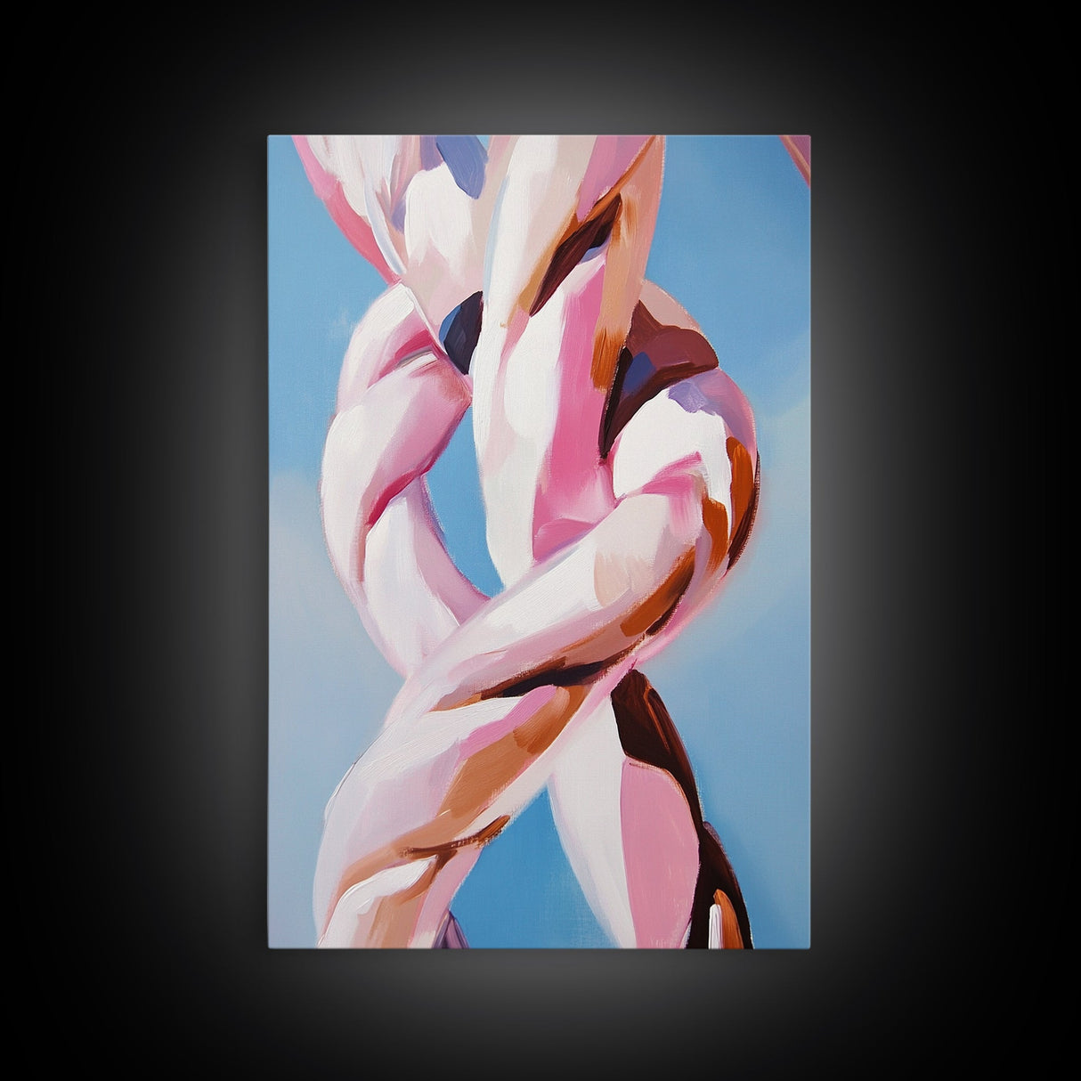 Twisted Form, Abstract Figure, Surreal Art, Modern Minimalist Style, Contemporary Wall Decor, Framed Canvas Print, Office Art