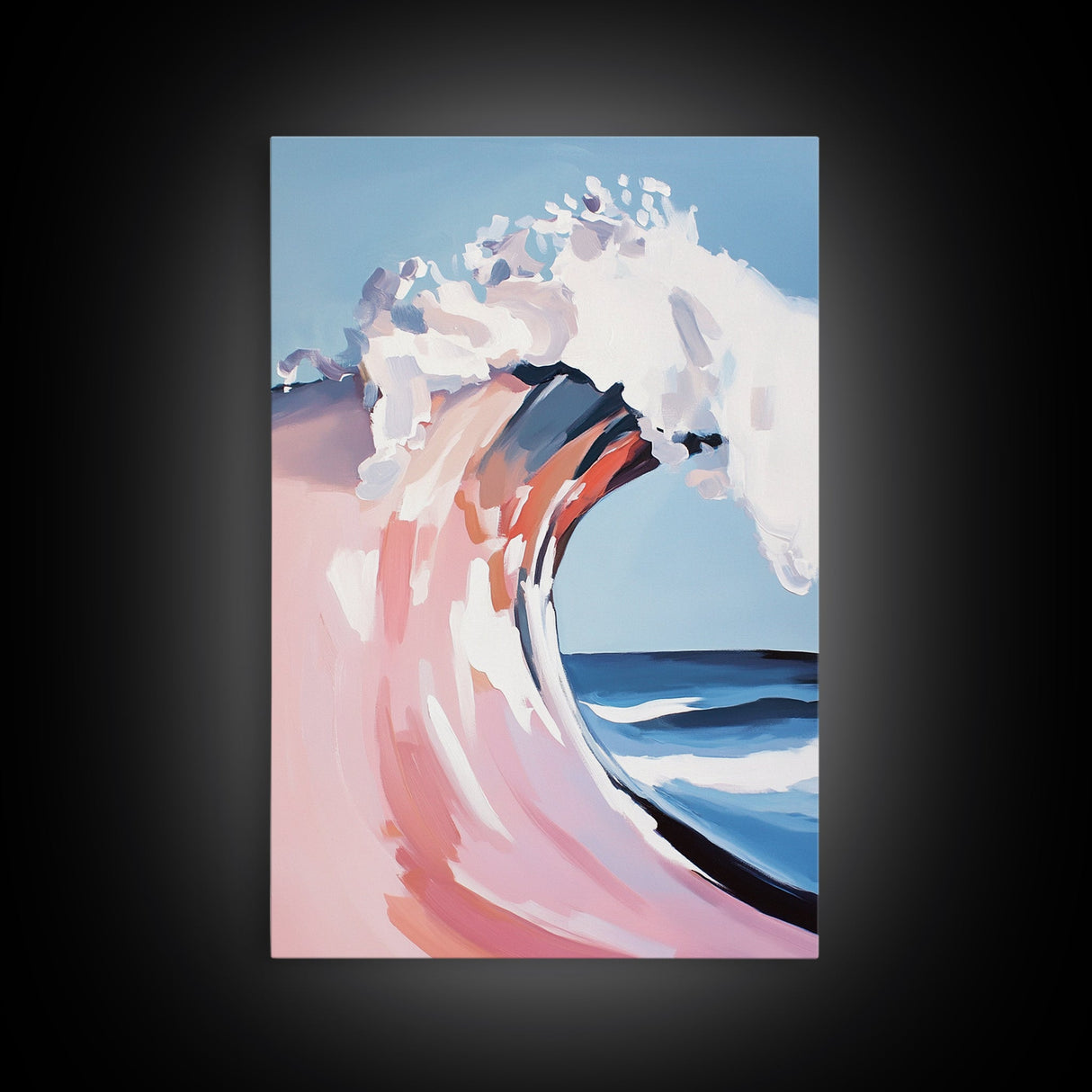 Ocean Wave, Surf Art, Coastal Print, Blue Wall Art, Framed Canvas Print, Nautical Theme, Beach House Decor, Living Room Wall Art