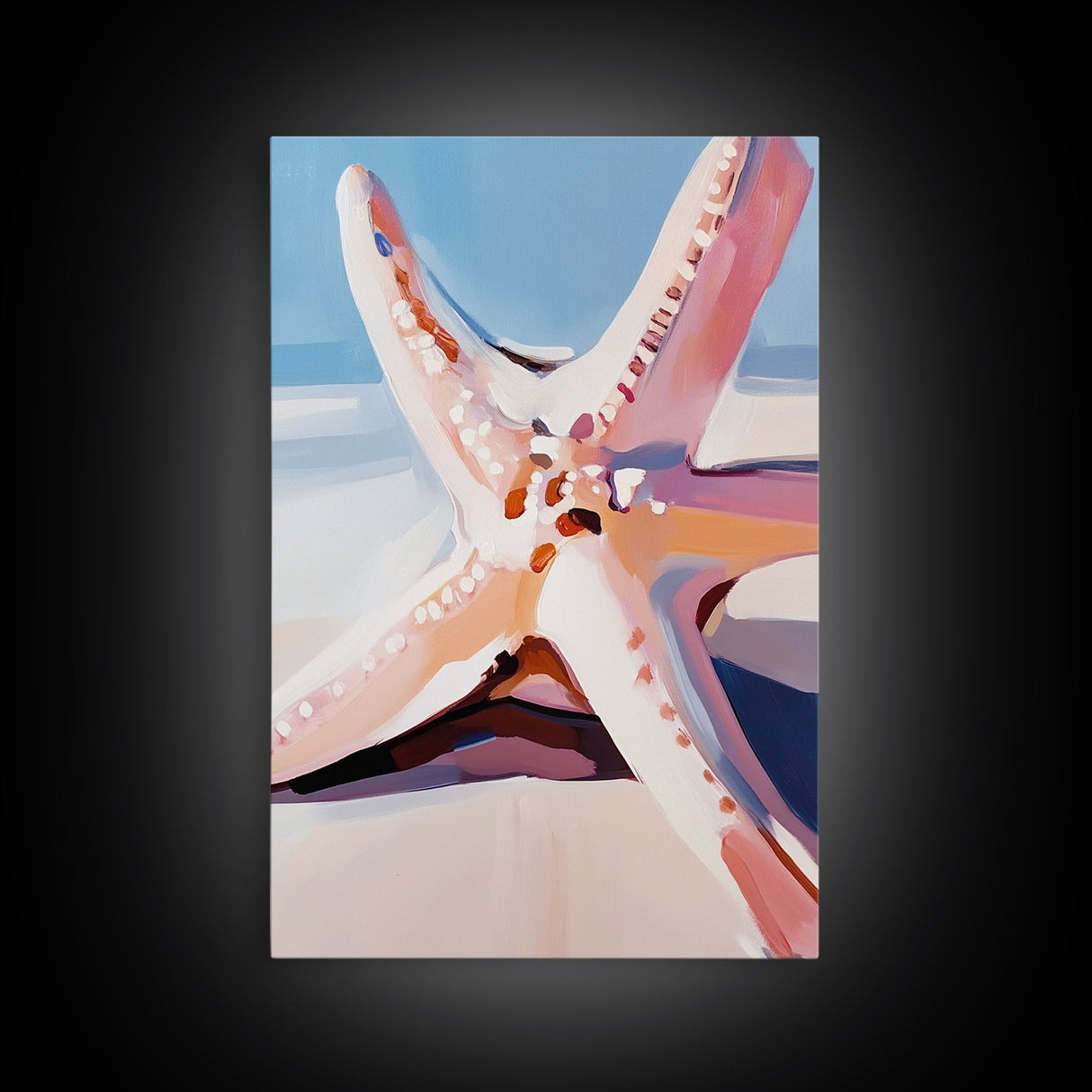 Starfish, Beach Decor, Coastal Wall Art, Nautical Print, Boho Art, Pastel Aesthetic, Ocean Lover Gift, Canvas Print, Living Room Art
