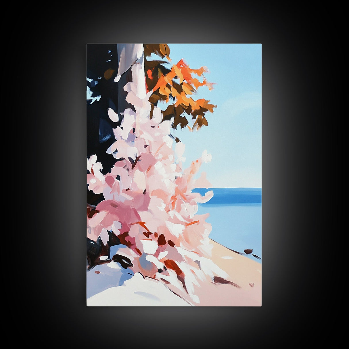 Fall Blossoms, Autumn Aesthetic, Warm Colors, Cozy Vibes, Framed Canvas Print, Living Room Wall Art, Seasonal Decor, Nature Inspired