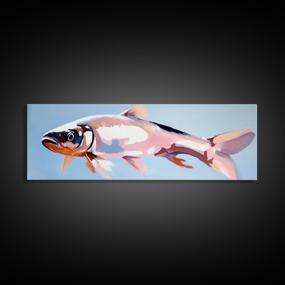 Fish, Ocean Wildlife, Coastal Art, Framed Canvas Print, Nautical Wall Art, Minimalist Decor, Beach House Art, Dining Room Art