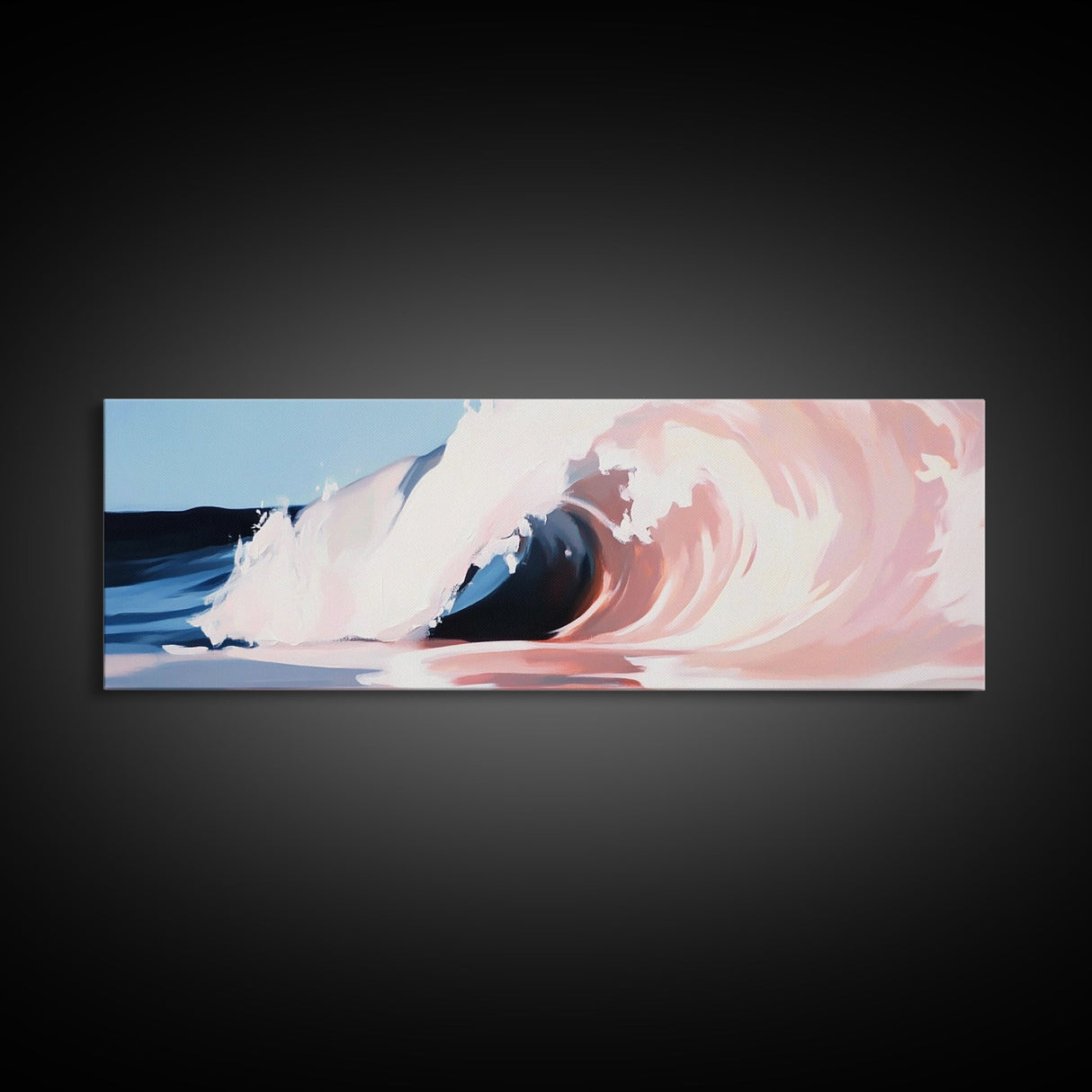 Wave Curl, Ocean Power, Surfer's Dream, Coastal Energy, Framed Canvas Print, Beach House Decor, Modern Wall Art, Sea Lover Gift