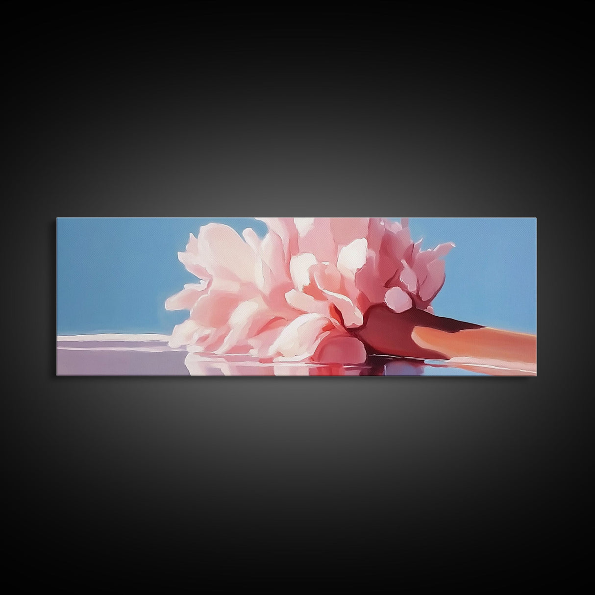 Reflection Peony, Feminine Wall Art, Elegant Floral Decor, Framed Canvas Print, Soft Aesthetic, Bedroom Wall Art, Pastel Beauty
