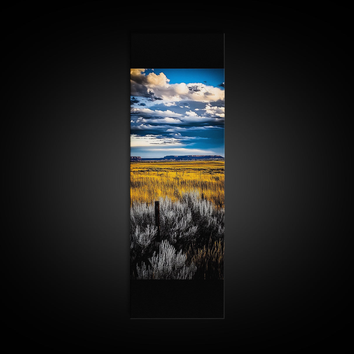 Open Prairie, Sunset Field, Vast Landscape Art, Western Home Decor, Framed Canvas Print, Large Wall Art, Rustic Farmhouse Art, Horizon View