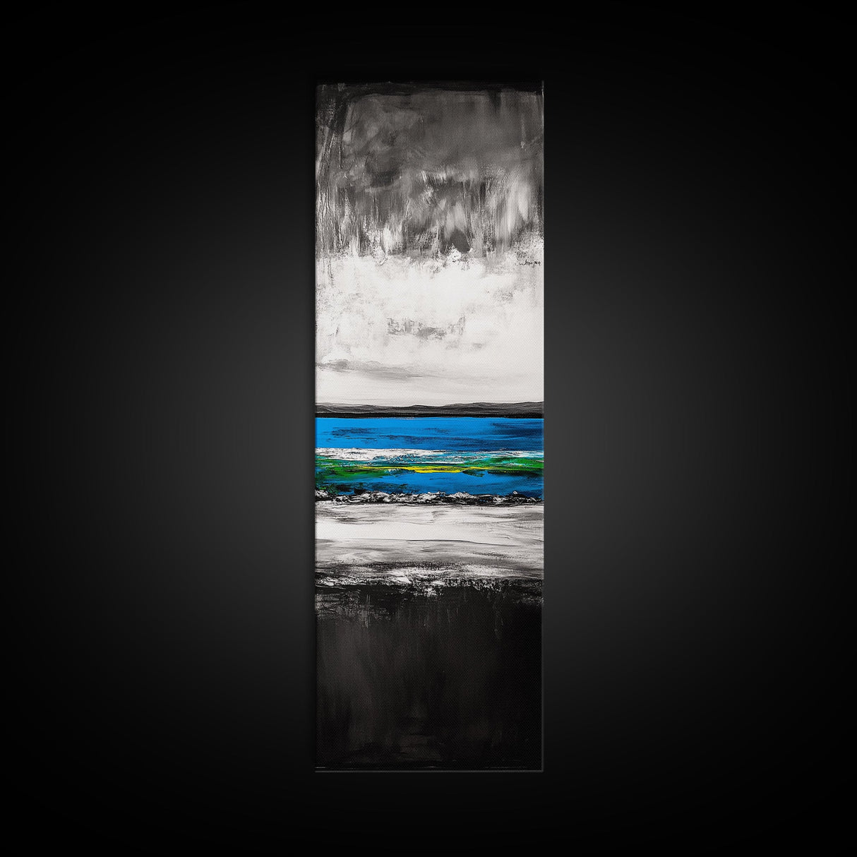 Wave Painting, Black and White Ocean Art, Coastal Wall Decor, Nautical Artwork, Modern Seascape, Beach House Living Room Art, Canvas Print