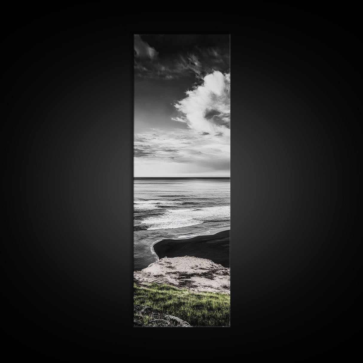 Tranquil Ocean, Minimalist Seascape, Black and White Wall Art, Coastal Serenity, Beach Photography, Canvas Print, Modern Home Decor