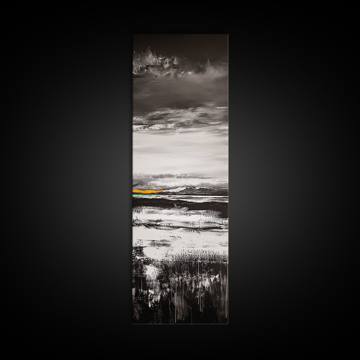 Moody Landscape Art, Black and White Painting, Nature Inspired Wall Decor, Rustic Home Accent, Modern Minimalist Style, Canvas Print
