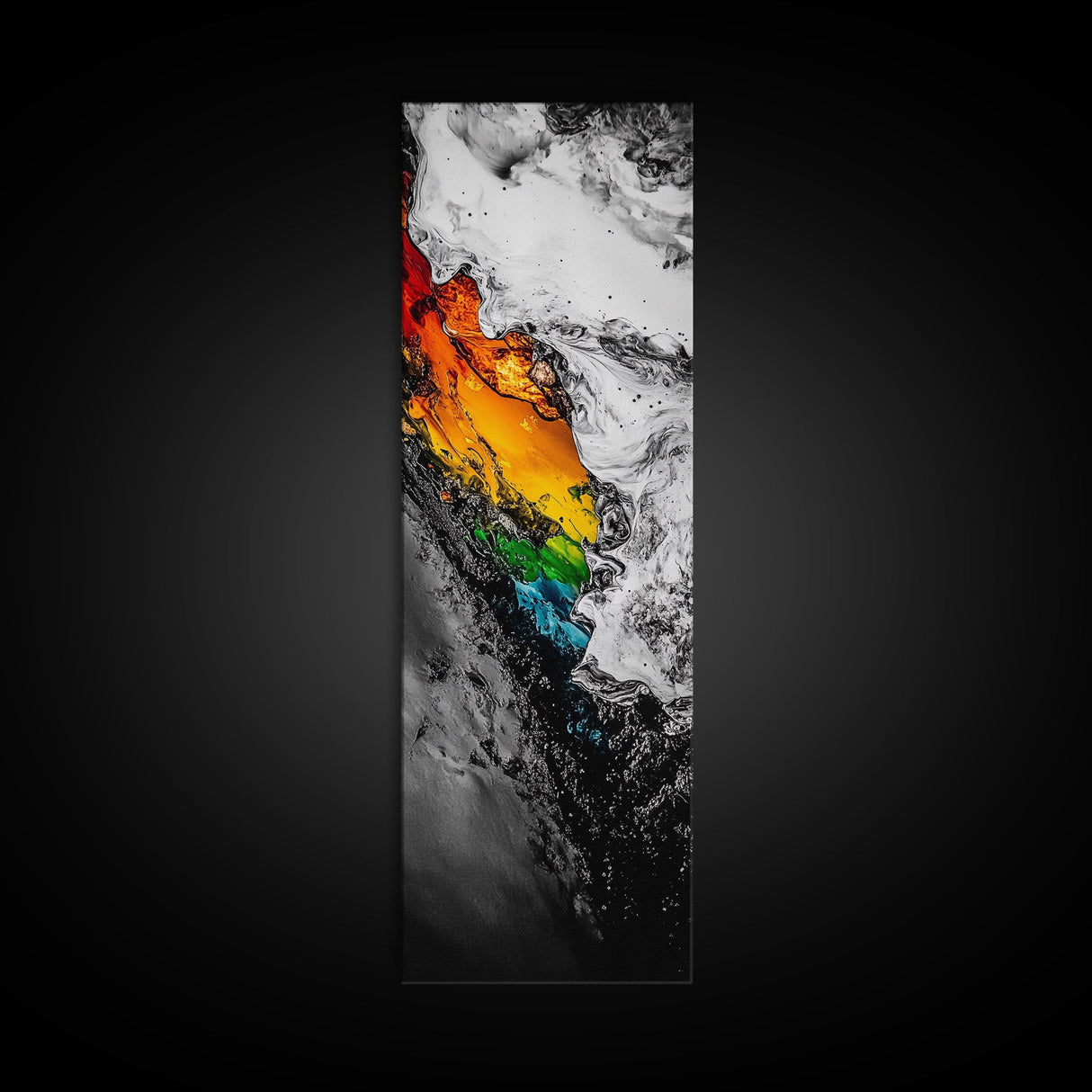 Liquid Fire, Abstract Wall Art, Fiery Painting, Framed Canvas Print, Modern Home Decor, Colorful Energy Art, Vibrant Living Room Accent