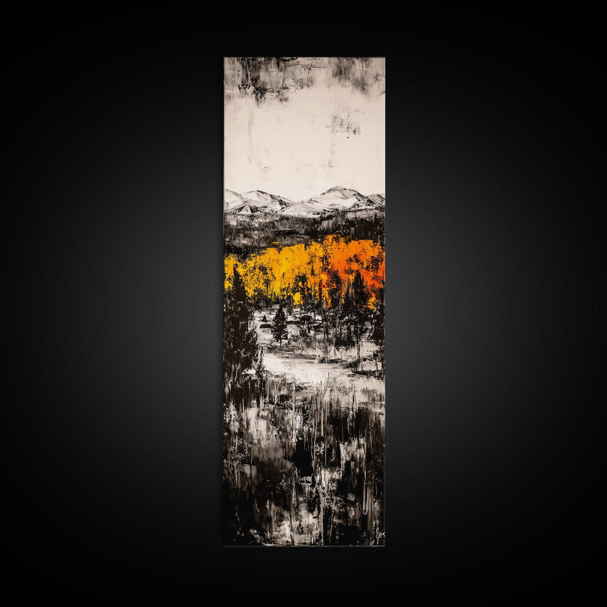 Autumn Forest, Mountain Landscape, Rustic Wall Art, Canvas Print, Fall Home Decor, Cozy Cabin Artwork, Nature Painting, Earthy Wall Accent