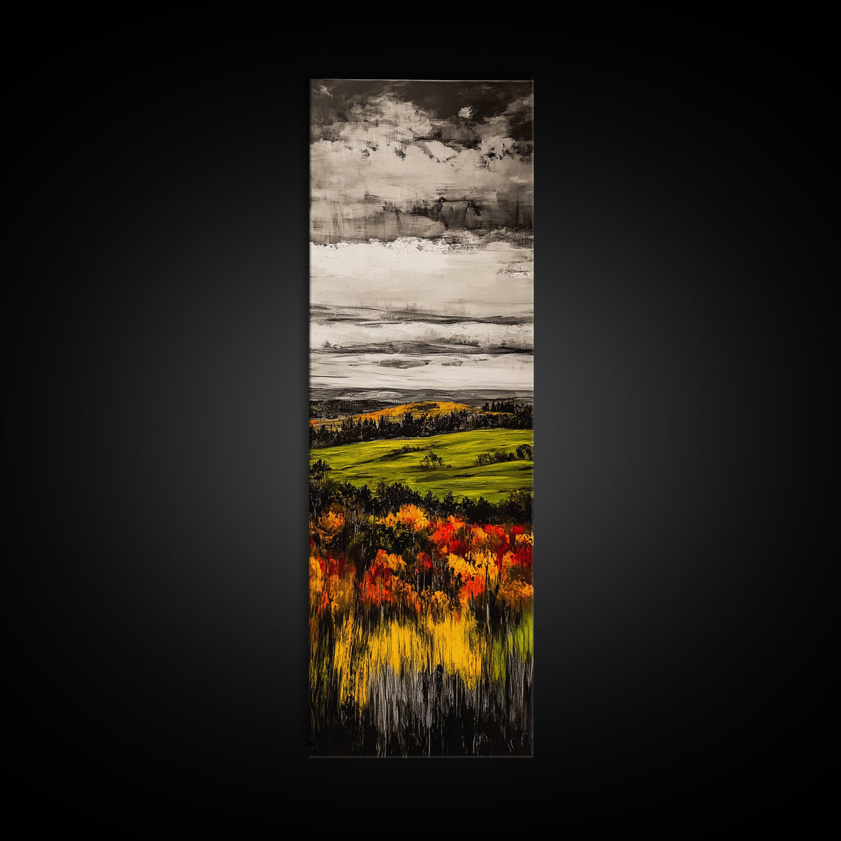 Autumn Fields, Rolling Hills, Warm Tones, Canvas Print, Rustic Landscape, Farmhouse Wall Art, Cozy Home Decor, Living Room Art