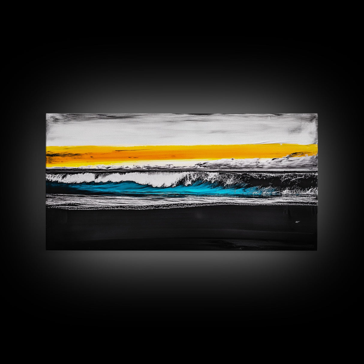 Ocean Waves, Coastal Wall Art, Seascape Painting, Beach House Decor, Nautical Home Art, Abstract Ocean Art, Framed Canvas Print