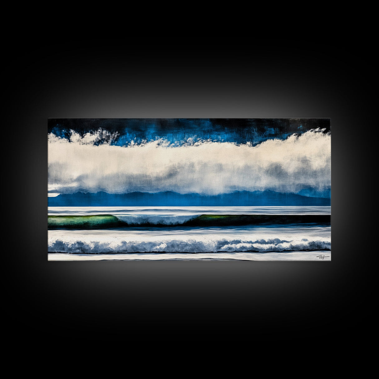 Ocean Waves, Abstract Seascape, Coastal Art, Large Wall Decor, Blue Wall Art, Modern Painting, Beach House, Canvas Print