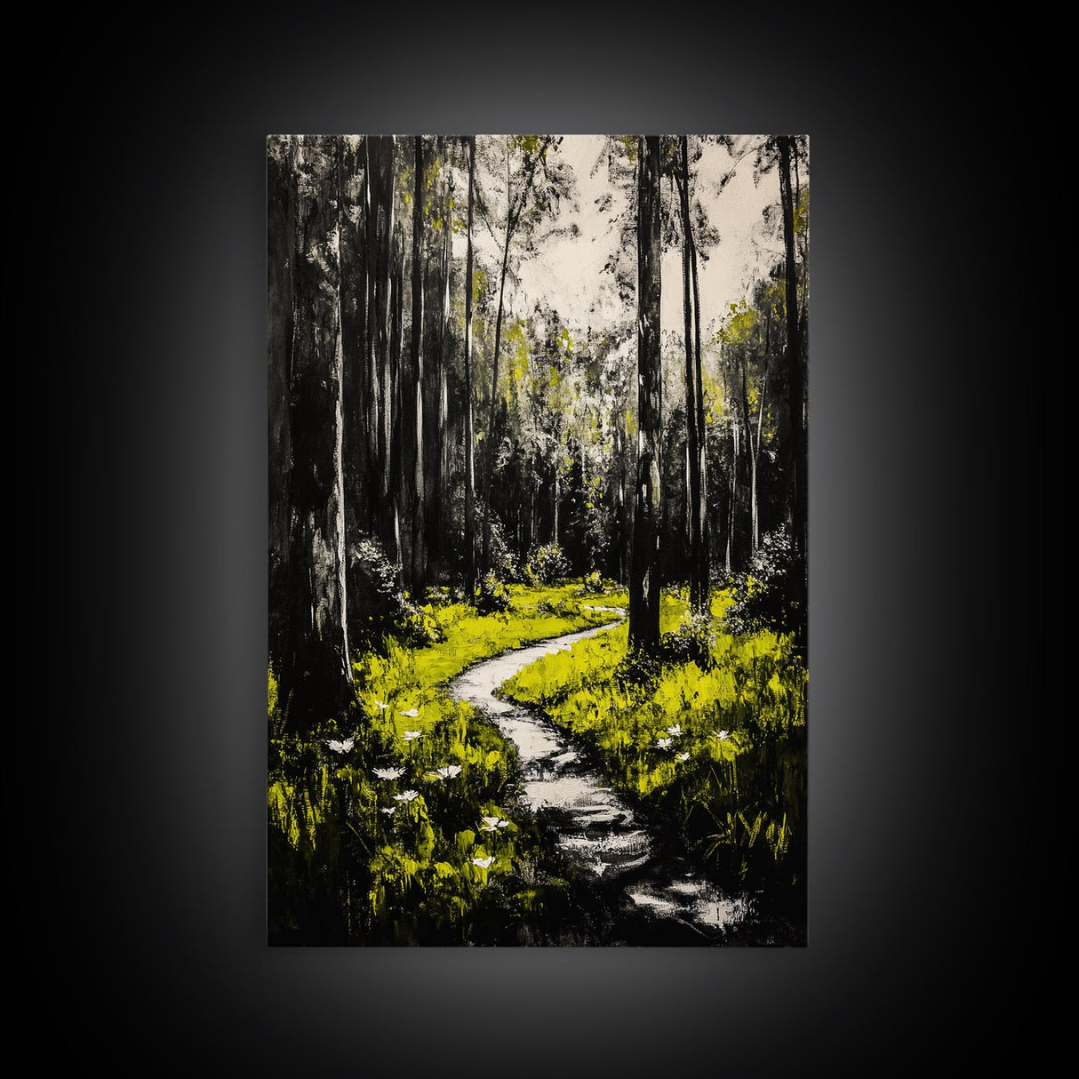 Forest, path, nature, light, Canvas Print, scenic landscape, peaceful art, living room wall art, nature lover gift, modern rustic home decor