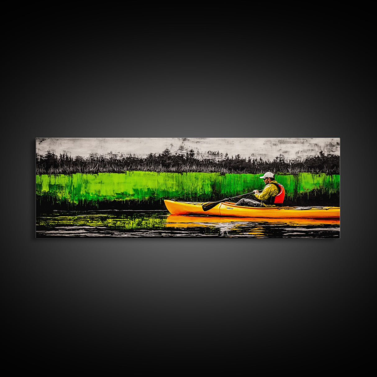 Kayak Adventure, Outdoor Canvas Print, River Wall Art, Nature Inspired, Sports Decor, Modern Home Art, Living Room Canvas Print