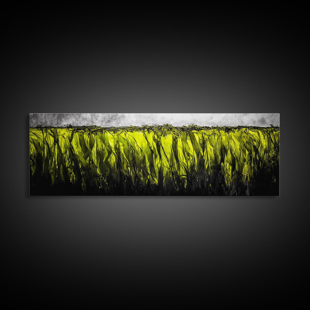 Seaweed Motion, Ocean Canvas Print, Coastal Wall Art, Minimalist Abstract, Green Sea Art, Nature Inspired, Modern Decor, Living Room Art