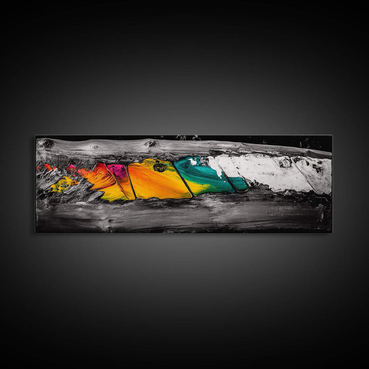 Colorful Wood, Rustic Abstract, Weathered Texture Art, Bold Statement Wall Decor, Unique Modern Print, Framed Canvas Print, Gift Idea