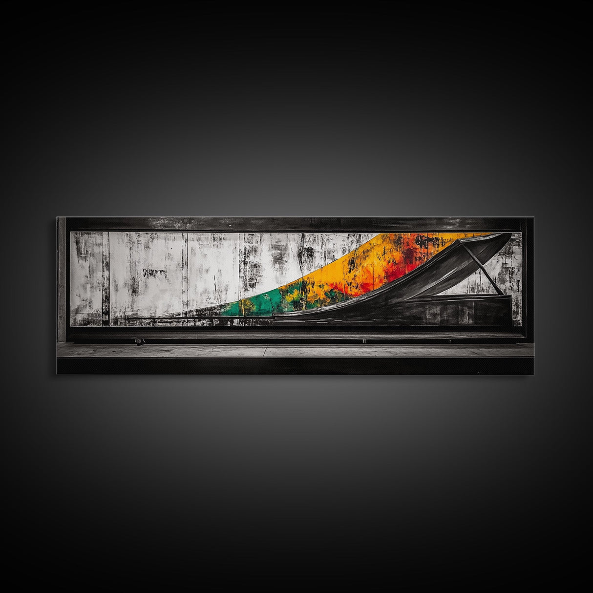 Industrial Ramp, Urban Minimalist, Canvas Print, Monochrome Wall Art, Modern Home Decor, Office Artwork, Geometric Abstract, Grayscale Painting