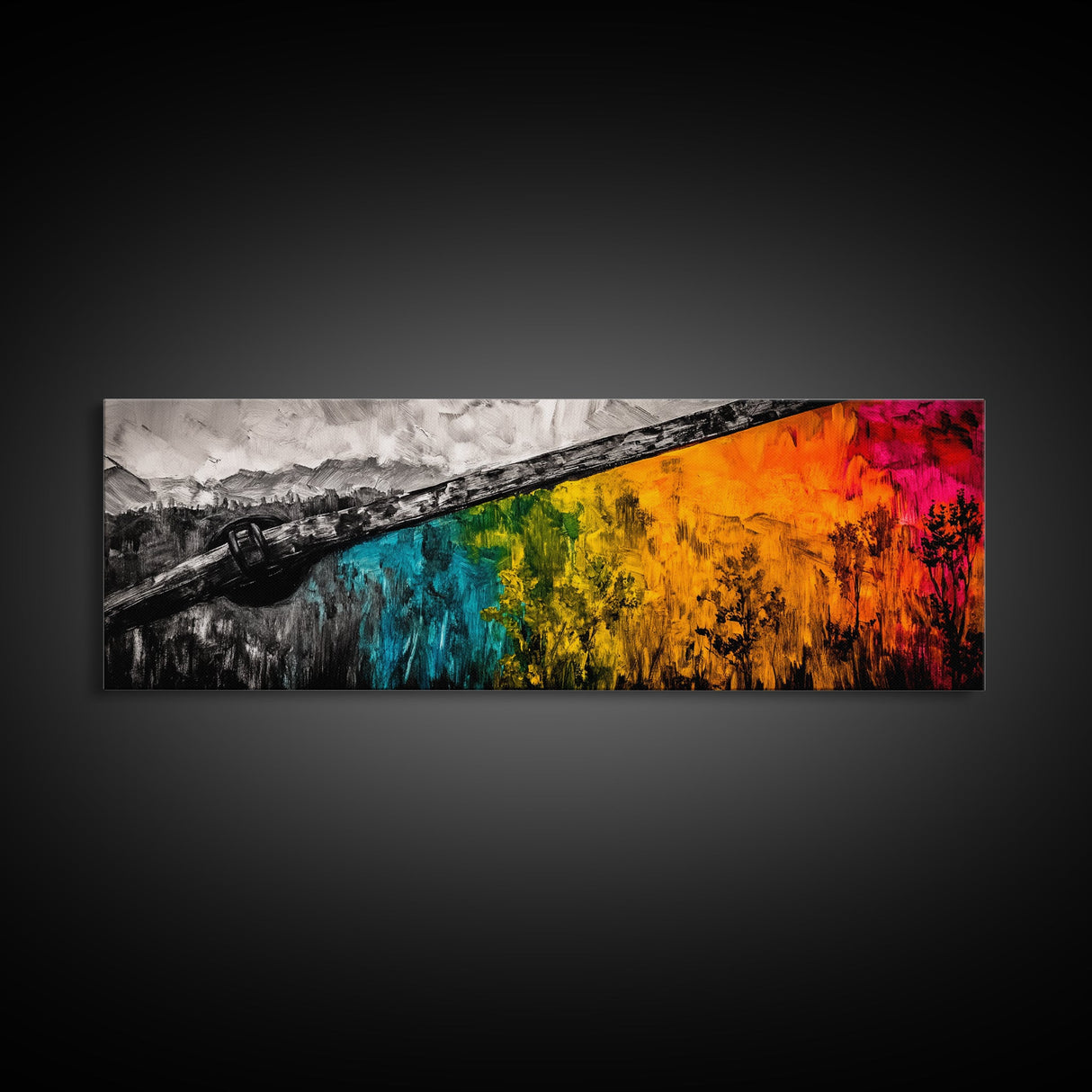 Vibrant Abstract Landscape, Nature Painting, Bold Statement Art, Modern Home Decor, Contemporary Wall Art, Living Room Artwork, Canvas Print