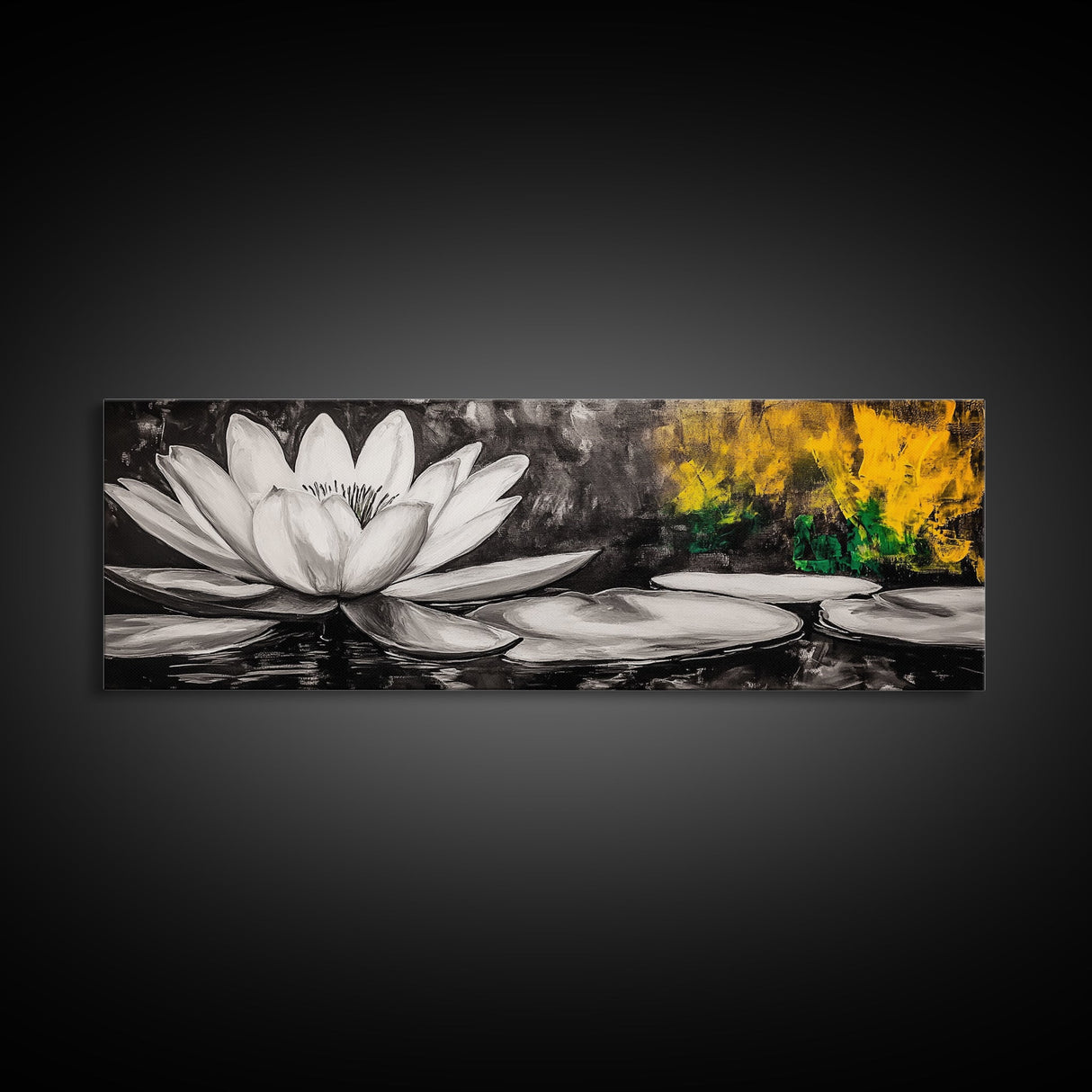 Lotus Flower, Zen Wall Art, Minimalist Decor, Canvas Print, Black and White Botanical Art, Spa Room Decor, Meditation Space, Modern Artwork