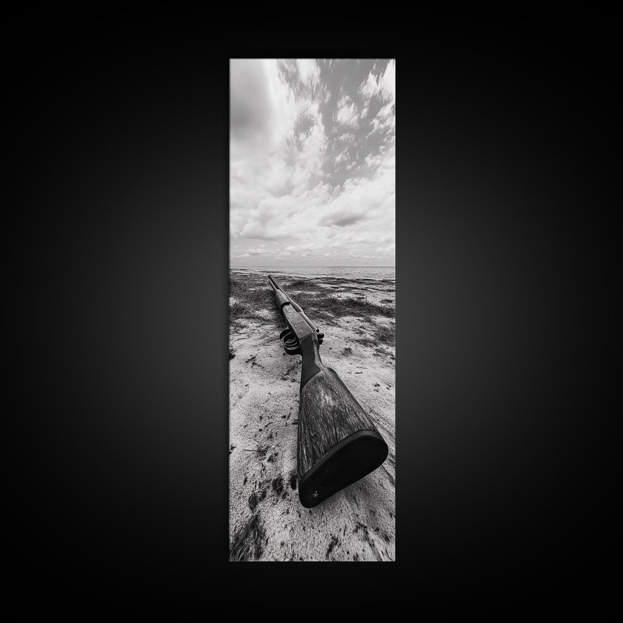Shotgun Beach, Western Art, Coastal Edge, Canvas Print, Masculine Wall Decor, Cabin Style, Rustic Photography, Dramatic Sky